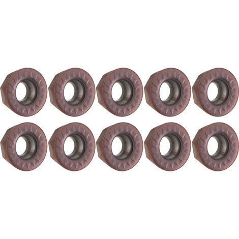 Lot de 10 plaquettes de fraisage rondes indexables en carbure pour machines CNC, type clip. (1/5)