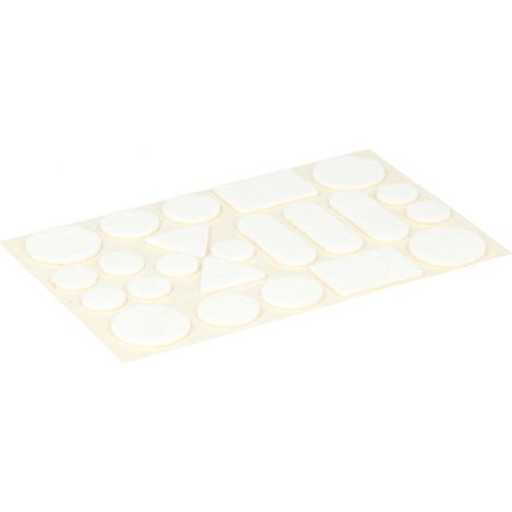 Feltrini adesivi assortiti - bianco - 20 pz.