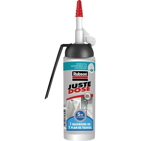 Rubson – Mastic d'étanchéité cuisine et salle de bain – Silicone transparent 100 ml – Excellente adhérence sur céramique et verre