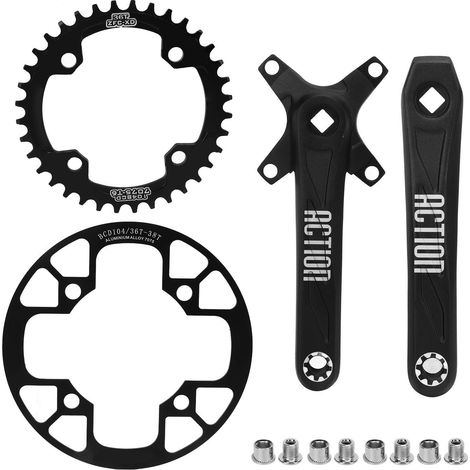 Jeu de manivelles de vélo de montagne avec plateau 36T étroit-large, plaque de protection 36T-38T pour réparation de vélo de route (1/5)