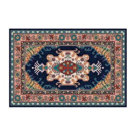 SABIR Tapis Salon, Chambre Velours à Poils Doux avec Motifs Marocain Rouge et Bleu 80x120CM- Décoration- Mobilier d'intérieur (1/3)