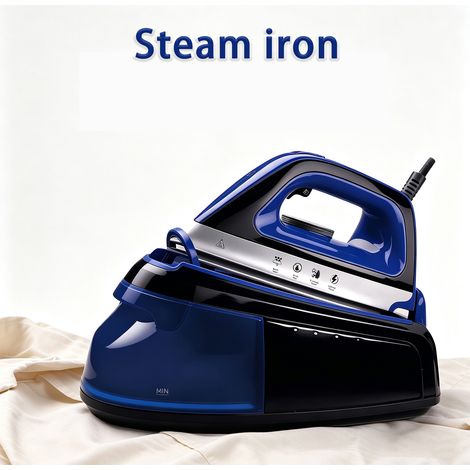 Générateur de vapeur, fer à vapeur  avec base en céramique antiadhésive et réservoir d'eau 1L  2400W  puissance de vapeur: 40-60g/min  adapté à différents types de tissus (1/5)
