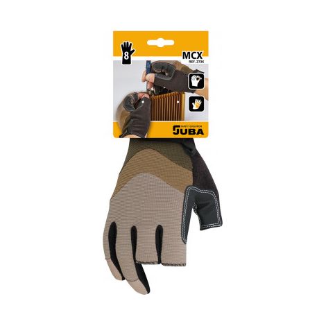 Guantes de trabajo JUBA H273K MCX Driver con dedos abiertos y refuerzos de PVC (TALLA 8)