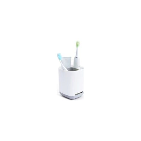 Soporte de plástico extraíble para cepillos de dientes - Organizador de cepillos de dientes eléctricos - Antideslizante - Para la familia y los niños - Gris claro - Crezuo