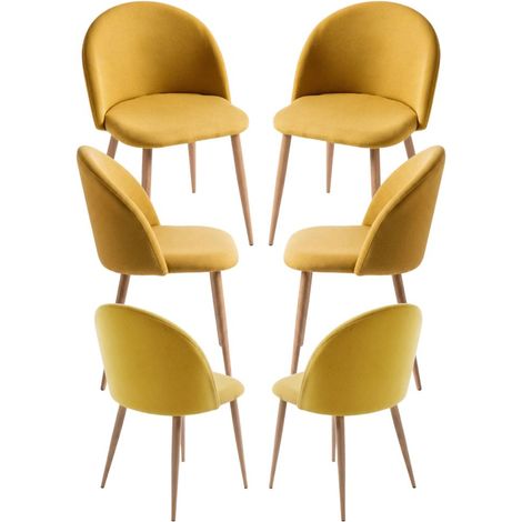 Packs Sillas Comedor - Pack 6 Sillas Vint Tela - Mostaza (1/5)