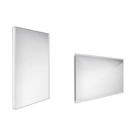 Nimco Miroirs - Miroir de salle de bains LED 400 x 600 mm, carré, aluminium ZP 9000 (1/5)