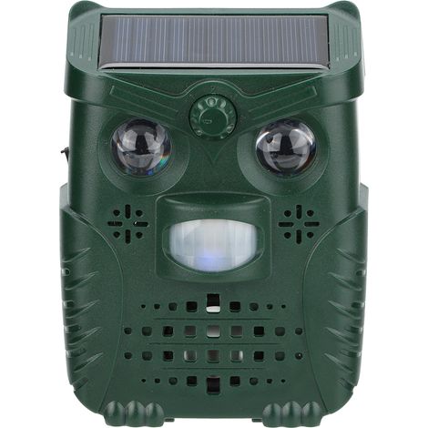 Solarbetriebenes Tierabwehrgerät mit Ultraschall- und Infrarottechnologie, ausgestattet mit einem intensiven Blinklicht – ein Vogel- und Tierabwehrgerät (Batterien im Lieferumfang enthalten)