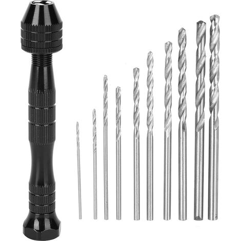 Handbohrer-Set, schwarz, Mini-Manuell, Drehbohrer, Lochwerkzeug + 20 Bohrer (1/5)