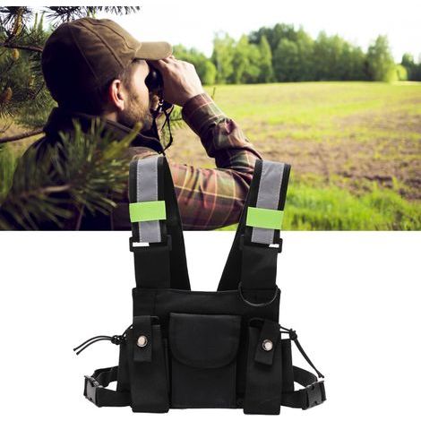 Gilet tactique avec poche pour talkie-walkie et bandes réfléchissantes, équipement de sécurité professionnel pour interventions urbaines et secours. (1/5)