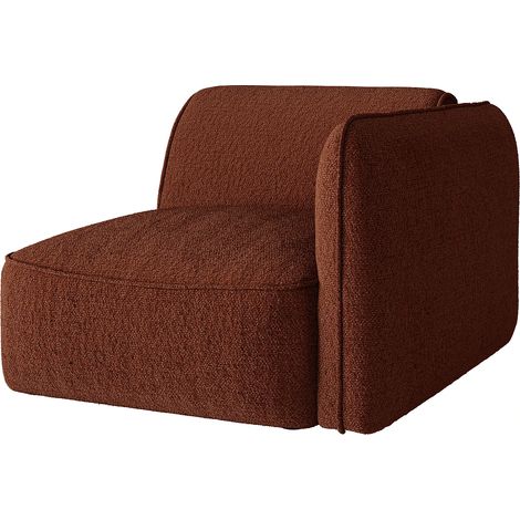 Poltrona angolare angolo a destra in tessuto ciniglia terracotta - CAMILIO di Maison Céphy (1/3)