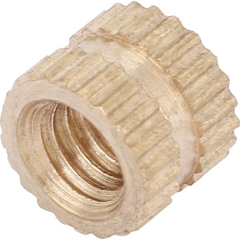 Écrous cylindriques moletés en laiton M4, moulés avec insert (M466,3 30 pièces) (1/5)