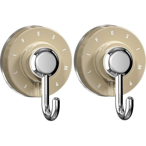Saugnapfhaken für Bad und Küche (2 Stück, beige) (1/5)