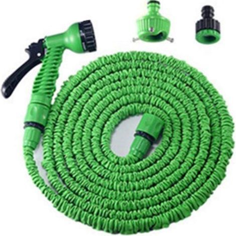 Tuyau d'arrosage extensible avec buse de pulvérisation à 7 fonctions, tuyau télescopique pour arroser le tuyau pliable pour un rangement facile à la maison (7.5M / 25FT in extension) (1/5)