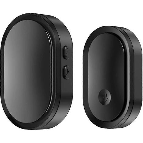 Sonnette sans fil à piles, mini sonnette étanche à brancher au mur, portée de 300 mètres, LED (1/5)