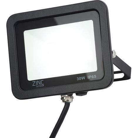 Litecraft Mears Flood Light Outdoor 30 Watt LED Slimline Garden Fitting - Black