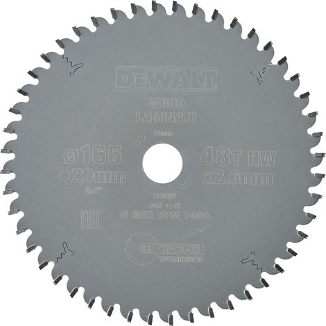 Hoja para sierra circular portátil, 165 x 20 mm, 48D DeWalt DT4087-QZ