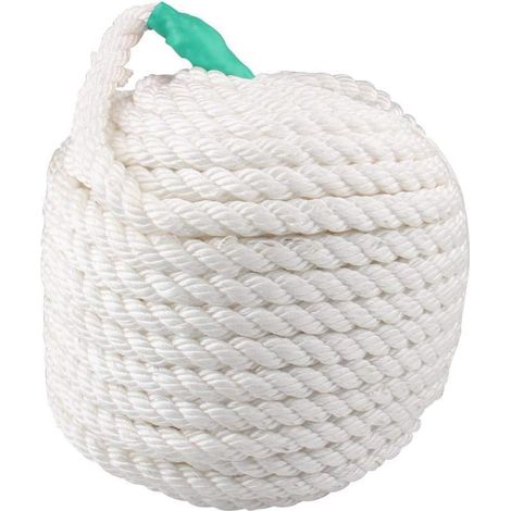 Corde de remorquage 1/2" x200' 12.7mm 60m Twisted Quatre brins en Nylon Ancre Corde Bateau avec Thimble (1/5)