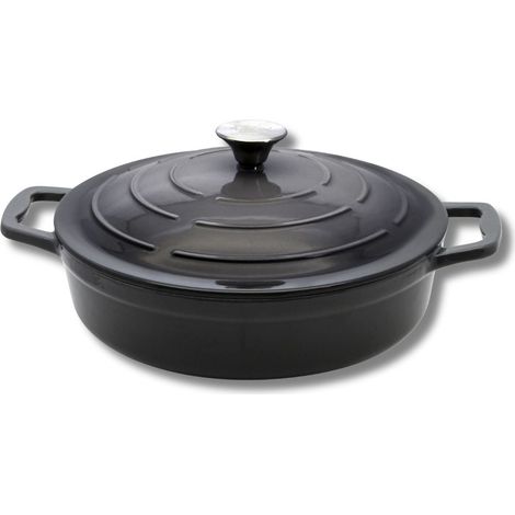Cocotte en fonte émaillée basse gris classique 28 cm 2,8 L Elo (1/5)