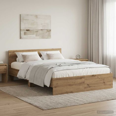 Estructura de cama con cabecero Roble artisan 135 x 190 cm (1/5)