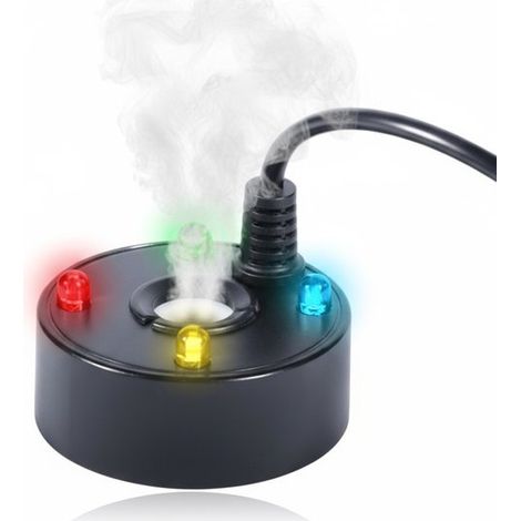 Brumisateur ultrasonique Longziming – Mini nébuliseur avec 4 LED – Silencieux – Couleurs changeantes – Idéal pour bassin, aquarium, Halloween et décoration – Accessoires pour fontaines de jardin (1/5)