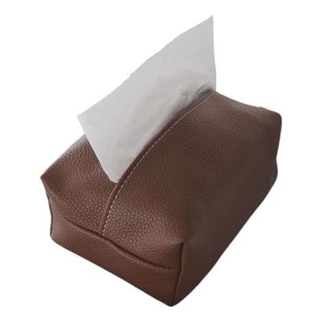 Porte-serviettes magnétique carré en cuir PU pour voiture Boîte à mouchoirs pour pare-soleil de voiture, camion, camping-car, berline, tableau de bord, console, accoudoir (1/5)