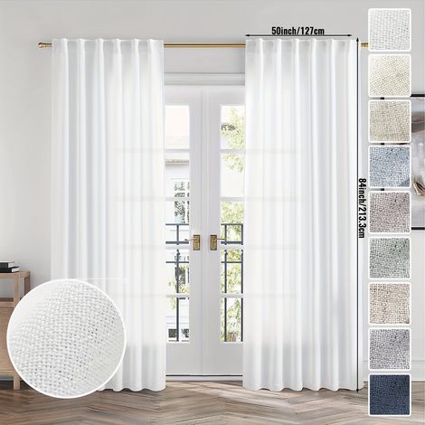 Rideau occultant pour salon, rideau isolant thermique, rideau à œillets uni, convient pour chambre et salon, 127 x 214 cm (50 x 84 po)