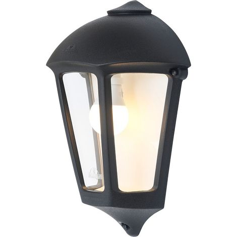 Farol de pared giulio, transparente, e27, negro, 265 x 135 x 375 mm