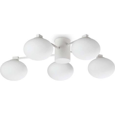 Ideal Lux HERMES 5-flammige 60-cm-Kugel-Deckenleuchte in Weiß (1/2)
