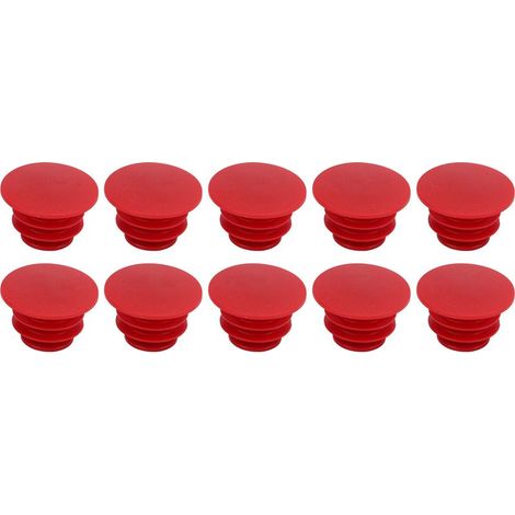 Lot de 10 embouts de guidon pour VTT, résistants et fiables, compatibles avec la plupart des vélos (rouge). (1/5)