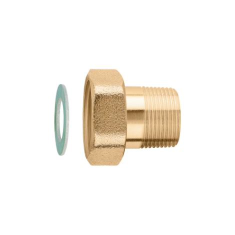 Flachsitzverschraubung komplett mit Dichtung, Anschluss 1 1/2 "F-1 1/4 "M Caleffi R59485 1 1/2"F