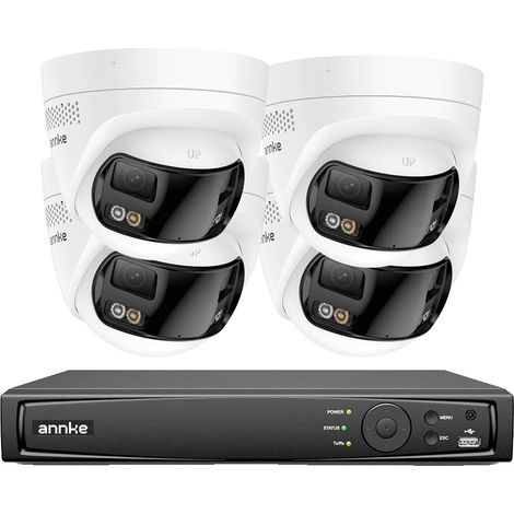 Caméra de sécurité, résolution 8MP, vue panoramique à 180 degrés, 4pcs caméra-b, Aucun (1/2)