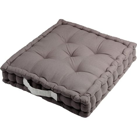 Stof - Coussin de Sol Duo Gris et Perle - Couleur Uni Taille 45 x 45 x 10 cm - Épaisseur Idéale - Rembourrage Épais et Matelassé - Confortable et Élégant - Tendance Loft (1/5)