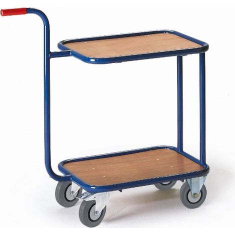 Rollcart Griffroller mit 2 Ladeflächen 600x500mm im Buchendekor
