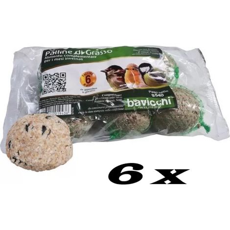 Promo 6 Confezioni - 6 Palle di Grasso per Uccelli Selvatici (1/3)