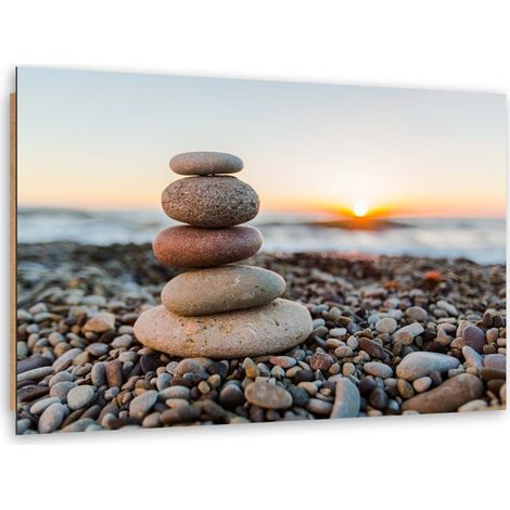 Quadro deco panel, Pietre zen sulla spiaggia - 90x60 (1/5)