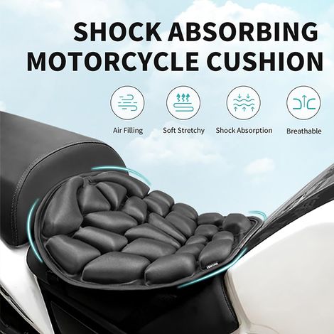 Coussin d'air adapté aux motos, coussin d'air de décharge de pression pour les selles de grandes motos cruiser et touring, compatible avec les motos Harley-Davidson (standard - noir) (1/4)