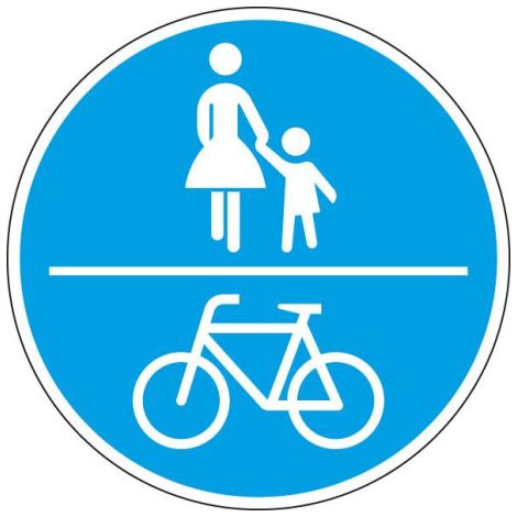 Panneau VKZ.240 Ronde 600mm voie commune pour piétons et cyclistes Label de qualité RAL feuille RA1 (1/2)