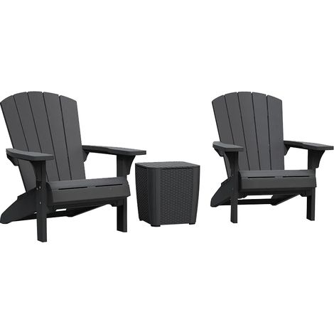 Keter Troy Adirondack Gartensessel Set 2 Stück mit Luzon Tisch (1/5)
