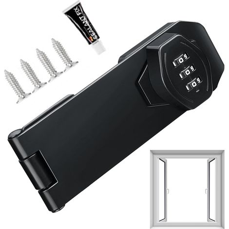 Serrure à combinaison sans clé, serrure à combinaison pour portes d'armoires Serrure à Hasp avec code mot de passe Serrure à combinaison à 3 chiffres pour domestique, (1/5)