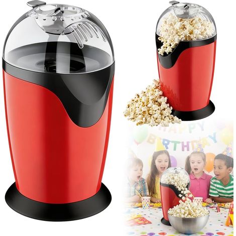 Machine à Pop-Corn à Air Chaud, Sans Huile ni Matières Grasses, Design Rétro, pour Home Cinéma, Soirées en Famille et Fêtes d'Enfants (1/5)
