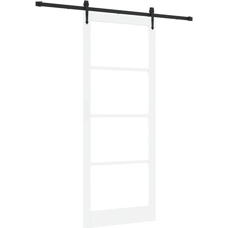 Maison Exclusive - Schiebetür Weiß und Schwarz 93 x 232 cm