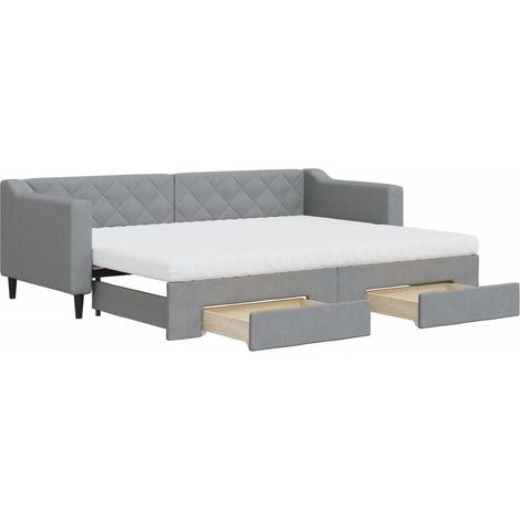 Maison Exclusive - Divano Letto Estraibile Cassetti Grigio Chiaro 80x200cm Tessuto