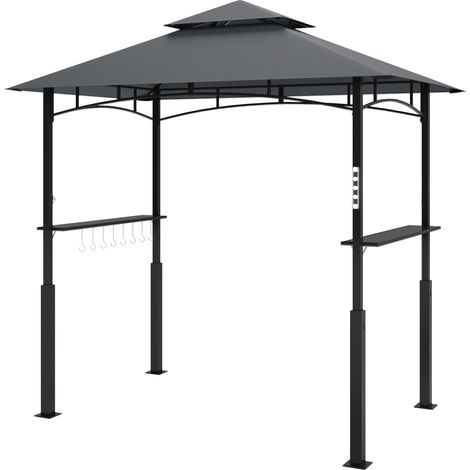 Garten-Grillmarkise mit LED-Beleuchtung, 240 x 150 x 250 cm, anthrazitgrau