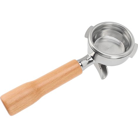Porte-filtre à café 58 mm en acier inoxydable, 2 oreilles, porte-filtre amovible avec poignée en bois et double bec verseur pour machine à café Nuova Style 2 (1/5)