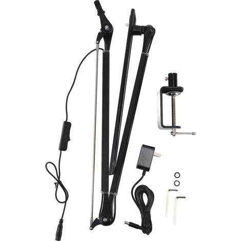 Ortviai Lampe de bureau LED avec pince, bras flexible, 12 W, 3 températures de lumière, protection des yeux, alliage d’aluminium (1/5)
