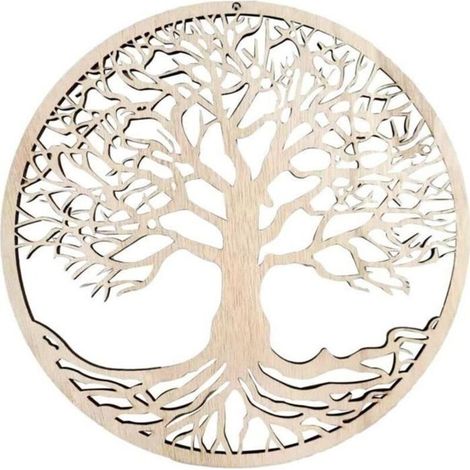 Décoration Murale - Arbre De Vie - Bois Massif - Contemporain - Asymétrique - Pour Adultes (1/4)