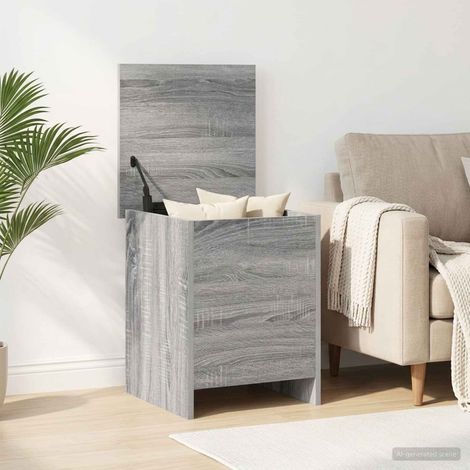 vidaXL Coffre de rangement avec stockage Sonoma gris 40 x 40 x 50 cm