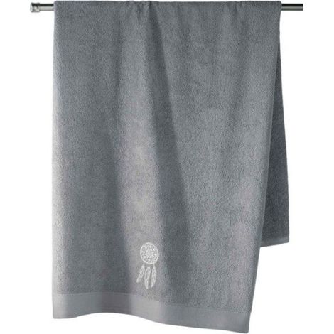 Serviette de toilette 90 x 150 cm Attrape Reves Gris (1/2)