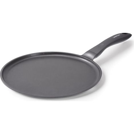 Poêle à Crêpe 24cm Compatible Tous Feux Induction, Poêle Pancake Titane Antiadhésive, Crêpière Plate pour Tortillas, Fajitas, Galettes, Cuisine Saine, Ultra Légère 0.8kg