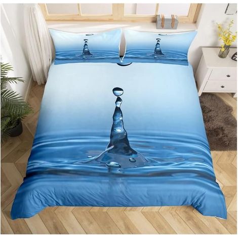 Clear Water Parure de Lit 240x260cm Zen Blue Drop Sets de Housse de Couette Tranquil Nature Artwork Housse de Couette Room - WII (1/5)